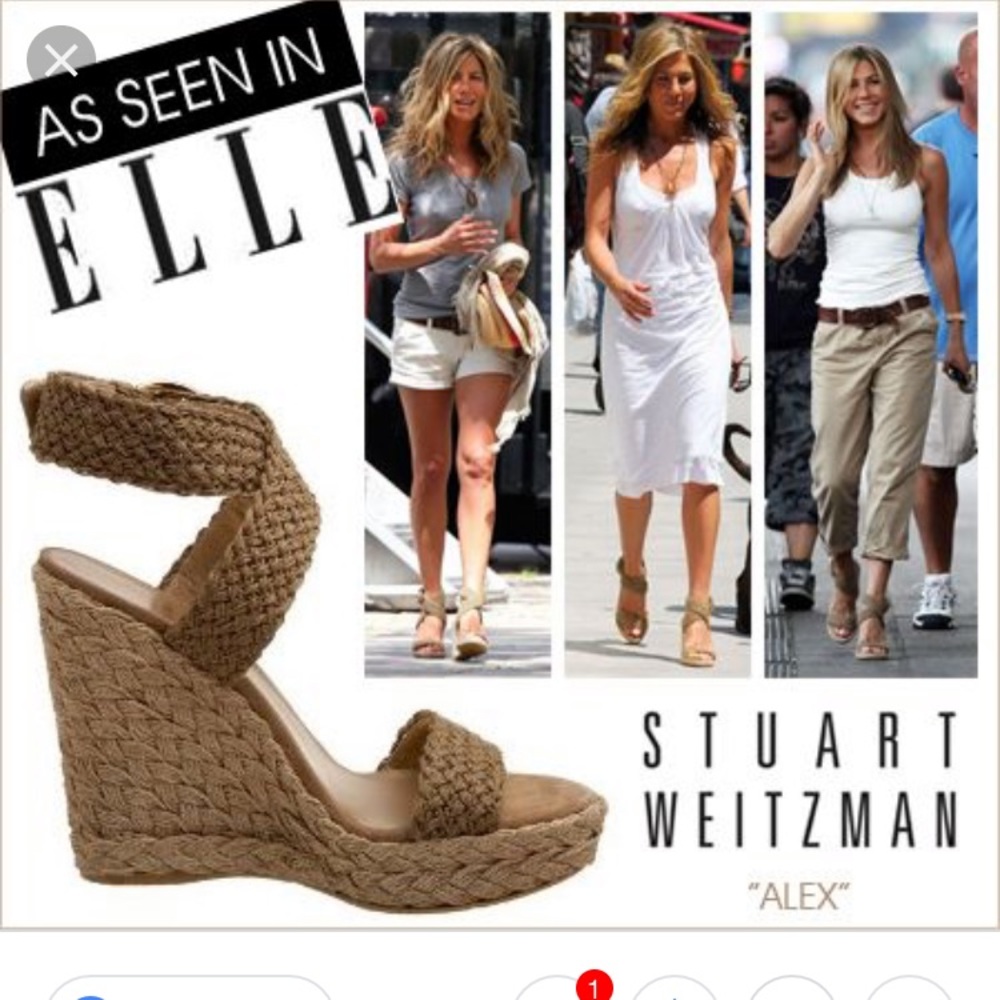 Stuart Weitzman Alex woven wedges 7.5